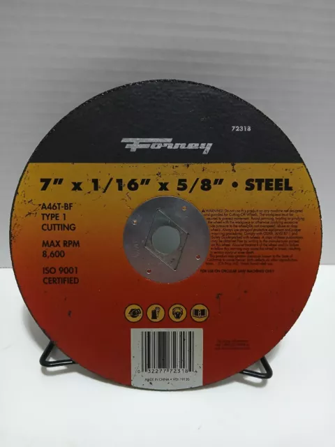 Forney Type 1 7 In. x 1/16 In. x 5/8 In. Steel Cut-Off Wheel 72318 Forney 72318