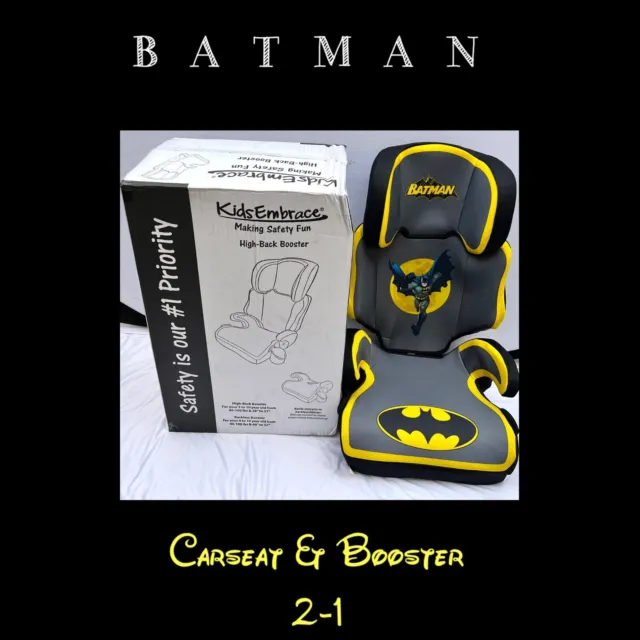 NEW CAR SEAT & BOOSTER  2 - 1 Combination  BATMAN  For  Kids  &  Youth