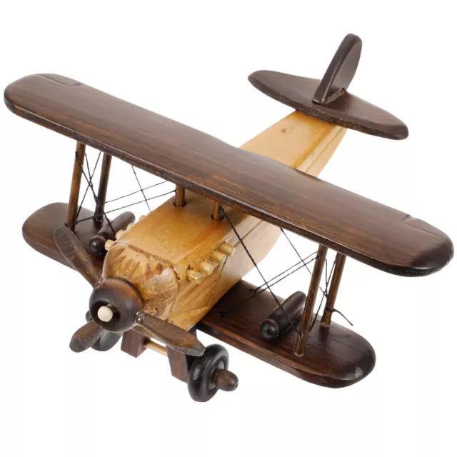 Hölzern Retro-Holzflugzeug Büro Wohnaccessoires Flugzeugmodelle