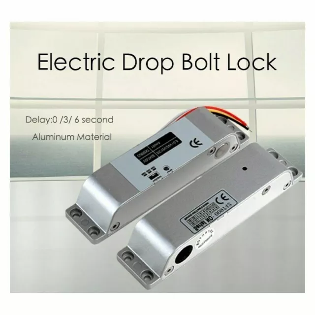 DC12V Electric Drop Bolt Lock NC Fail-Safe Deadbolt F Door Access Control System