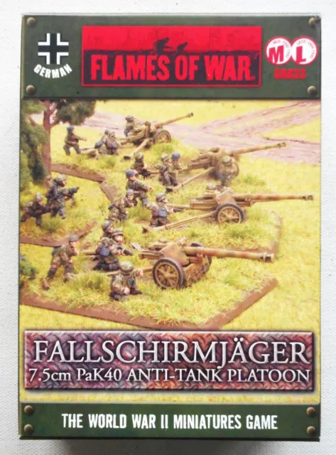 15mm WW2 German Fallschirmjager 7.5cm PaK40 Anti-Tank Platoon. Flames of War.