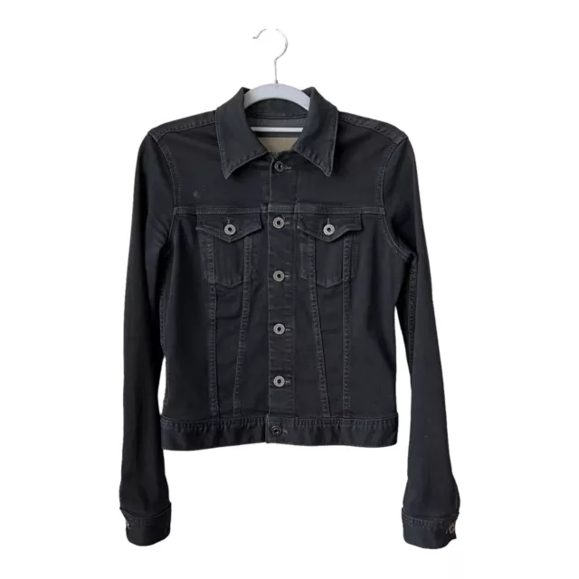 Ag Adriano Goldschmied Robyn Jacket Denim Black Women's Size Small Grunge Biker