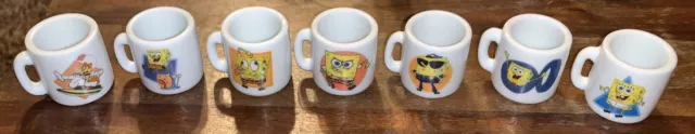 NEW SpongeBob SquarePants Sandy Cheeks Gary the Snail Mini Ceramic Mugs Set Of 7