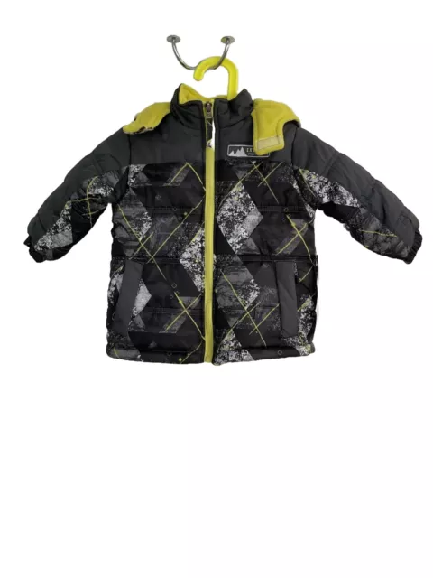 Ixtreme Mountain Guard Boys  Toddler Gray Winter Puffer Hooded Jacket Size 12 M