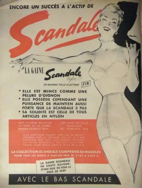 Publicité Presse 1952 Gaine Scandale En Nouveau Tulle Élastisque - Advertising
