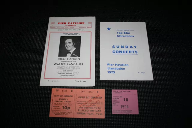 John Hanson - 1973 Pier Pavilion Theatre Programme, Flyer & Ticket
