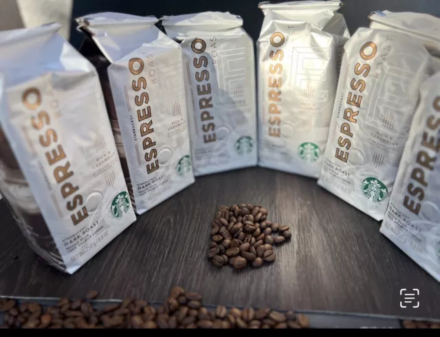 Starbucks 6 Bag Lot Espresso Roast Whole Bean - 8.8 oz  BB 5/24