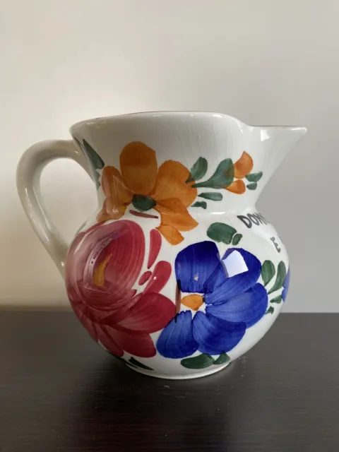 Brocca in ceramica decorazioni floreali - frase tipica veneta Tarvisium Ceramica
