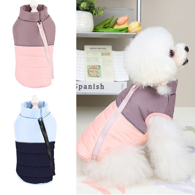 Small Pet Dog Puppy Vest Clothes Coat Jacket Winter Warm Quilted Padded Puffer