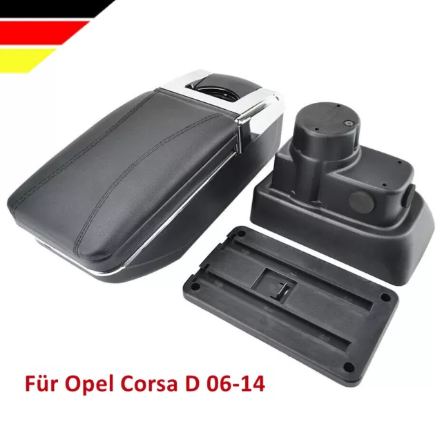 Mittelkonsole Armauflage Mittelarmlehne Kunstleder Schwarz Für Opel Corsa D DHL