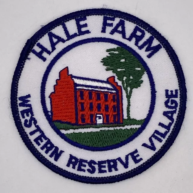 Vintage Hale Farm Western Reserve Village Ohio Round Souvenir Patch 3" Diameter