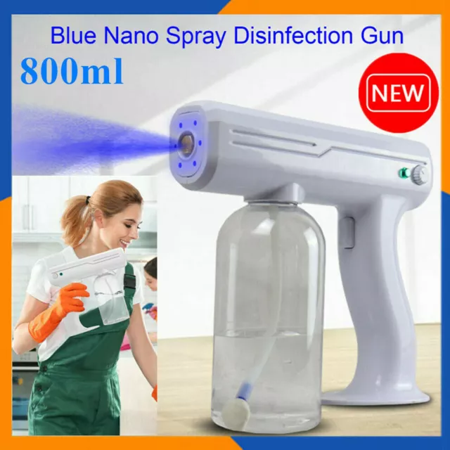 Wireless Nano Blue Light Steam Spray Disinfection Sprayer Gun 800ML USB Charging