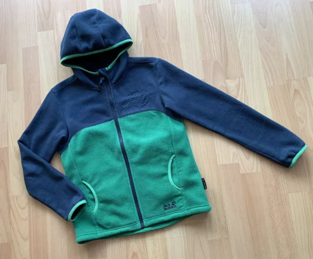 Jack Wolfskin Kids Squirrel Fleecejacke Jacke Weste Gr. 152 blau Kapuze TOP