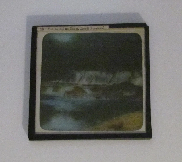 Glass Magic Lantern Slide WATERFALL AT LUSS LOCH LOMOND C1890 VICTORIAN PHOTO 2