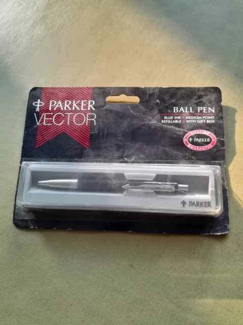 Brand new, old stock Parker Vector Ball pen.  Unused.  Unopened.