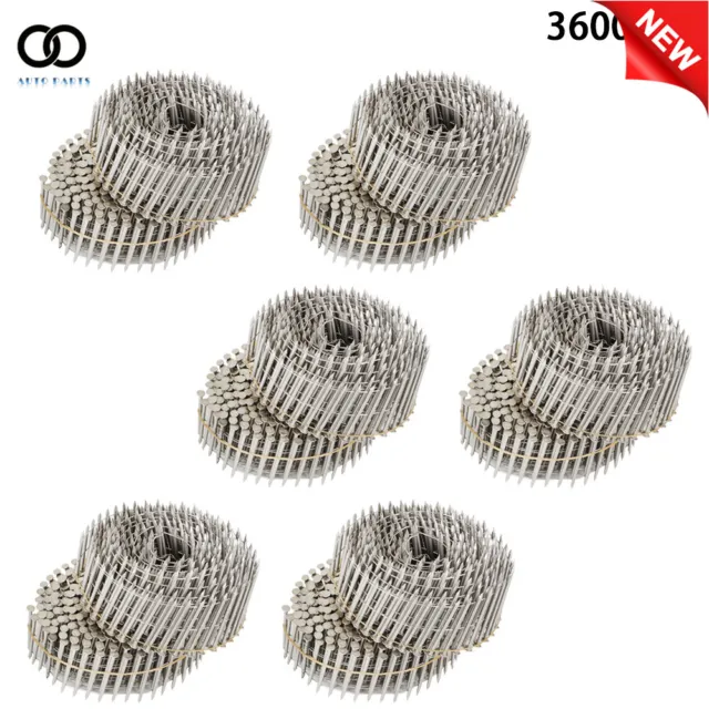 15 Degree Wire Coil 1-3/4” ×.09” 3600Pcs Ring Shank Stainless Steel Siding Nails
