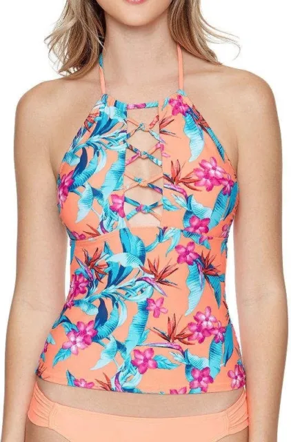 Arizona Floral Tankini Swimsuit Top Juniors Size S New Msrp $37.00