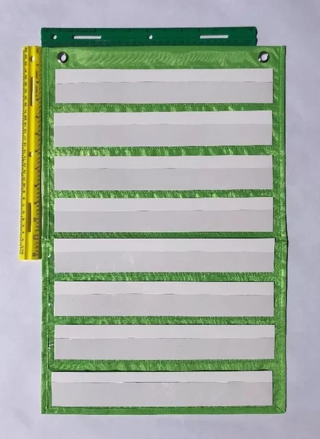 Hot Pink Classroom Pocket Chart – 8 Pockets By Happy Teacher (Teaching Supplies)