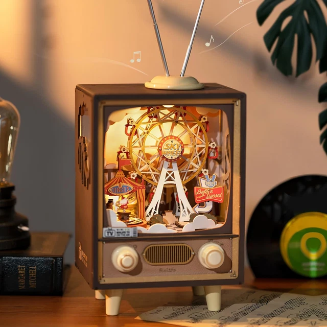 ROLIFE 3D PUZZLES Wooden Music Box Sunset Carnival Miniature Scene