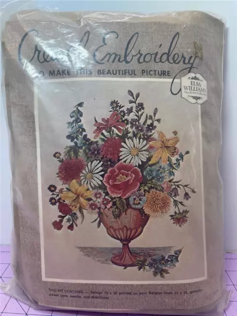 Rare Williams Betchworth Floral Bouquet Crewel Embroidery Kit