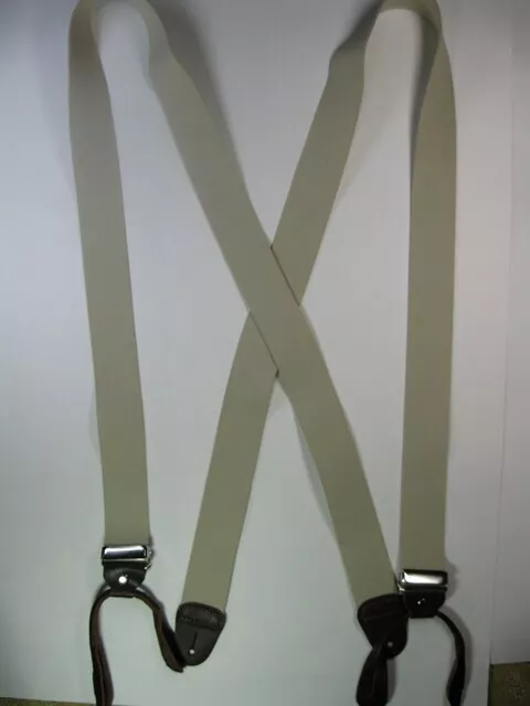 Men's X Style Button On Suspenders in Multiple Colors with Leather, USA Made