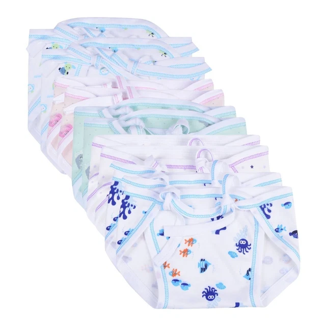 Cotton Cloth Diapers/Langot Washable and Reusable Nappies-Pack of-10pc