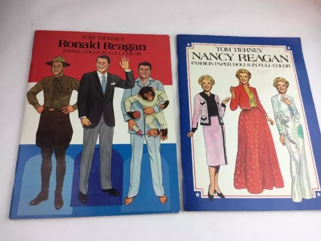 Vintage Ronald & Nancy Reagan Paper Doll Books, Hollywood, President, Costumes