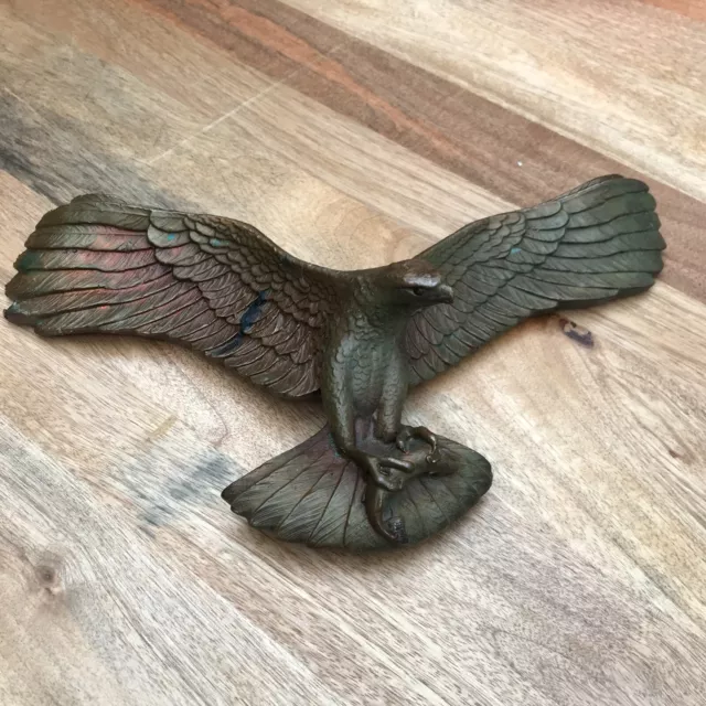 Vintage large brass eagle wall art statue 37cm wingspain