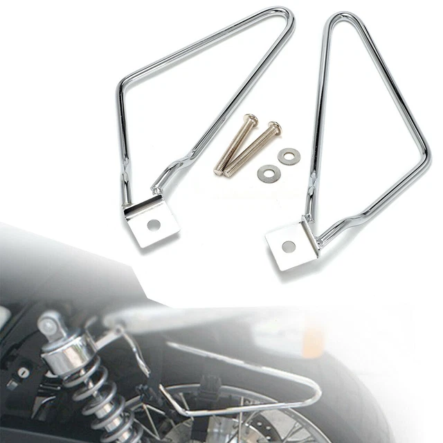 Motorcycle Chrome SaddleBag Bracket Holder Support For Harley Sportster 883 Dyna