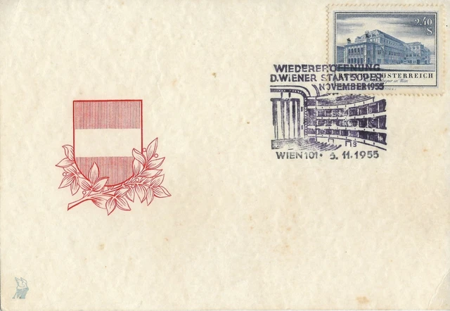 Karte Österreich 1955 Wiedereröffnung Wiener Staatsoper