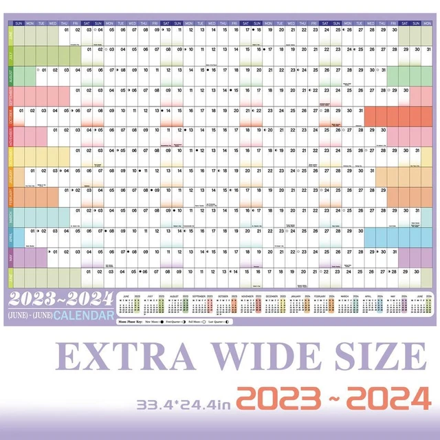 2023 - 2024 Academic Year Wall Planner Calendar Home Office School