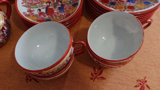 Japan China asiatisches Teeservice - 6 Personen - feines & dünnes Porzellan 3