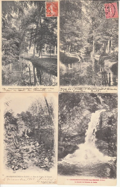 Lot de 4 cartes postales anciennes old postcards CHARBONNIERES-LES-BAINS RHONE 2