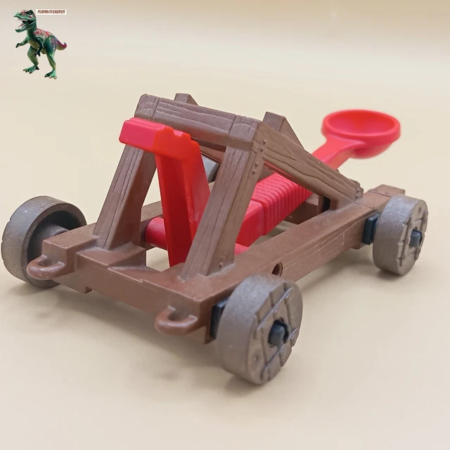 YAQUMW le Mini Contrepoids Trébuchet avec Roue Europe Chariot Médiéval Catapulte Armes Casse-Tête en Bois 3D Kits de Modèles Mécaniques Projets STEM Jouets de Table