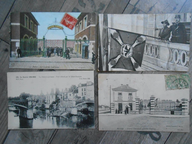 Militaria     :   Lot De 4 Belles Cartes Postales Anciennes.