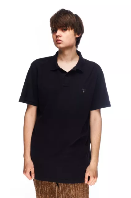 Polo Shirt uomo GANT nero piqué cotone manica corta taglia XL