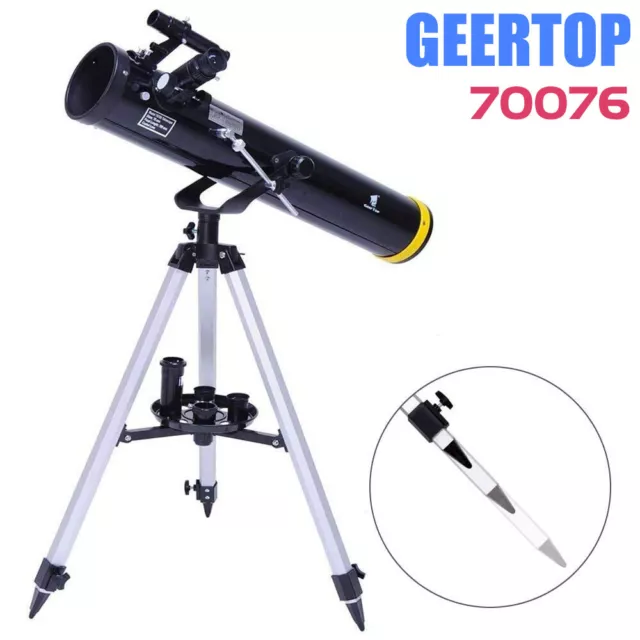 GEERTOP Telescope 76mm Aperture & 700mm Focal Length, Finder Scope 67X & 201X Re