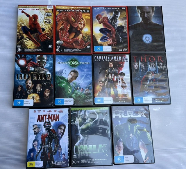 X11 DVD MOVIES Super Hero/Action Spider Man 1-3,Thor,Captain