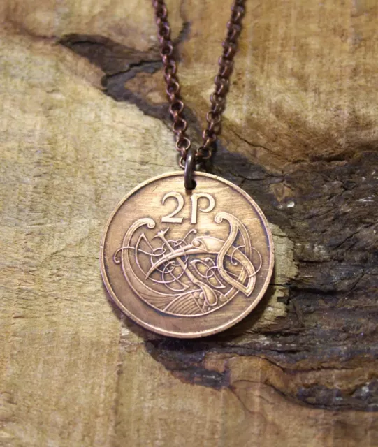 Bird Coin Necklace - Ireland - Harp - Instrument - Musician N700