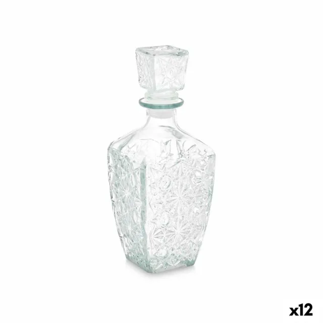 Botella de Cristal Licor Estrellas Transparente 900 ml [12 Unidades]