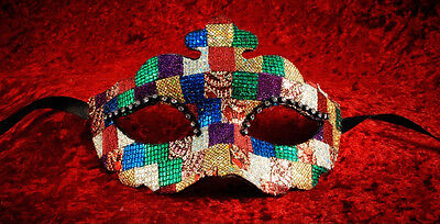 Mask from Venice Colombine IN Tip And Mosaic Authentic Paper Mache 538