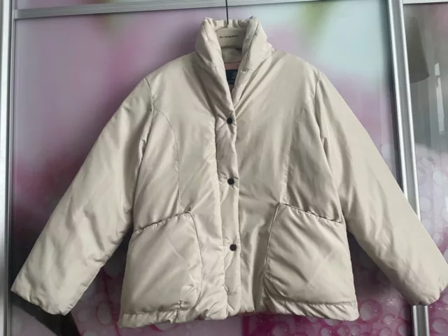 Piumino vero Burberry ragazza età 8 anni beige nudo tasca stampa Nova