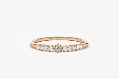 1.0CT Lab Created Moissanite Diamond Delicate ring For Her 14kt Rose Gold Over