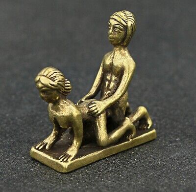 Brass Sex Position Figure Statue Amulet Handwork Craft Collection