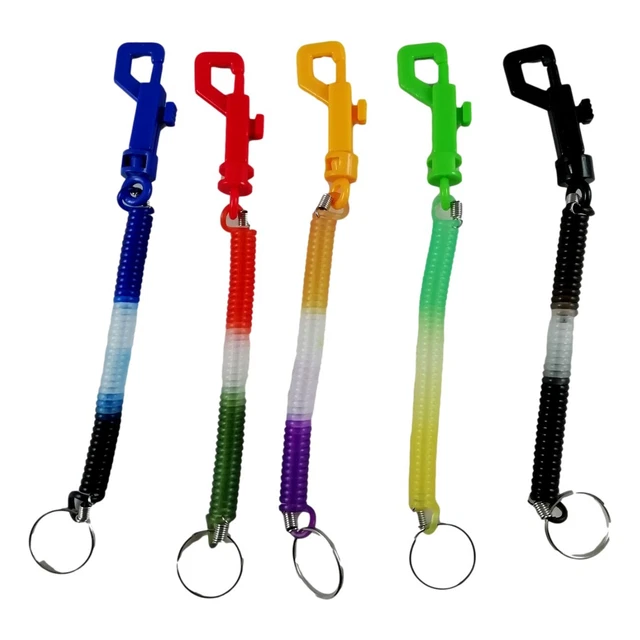 Rétractable Porte-clés Ressort 260mm Cordon Bouton-pression - Noir, Neuf, Marque Uxcell