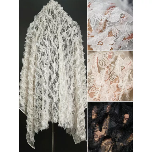 Embrodiery Floral Lace Mesh Fabric Costume DIY Table Curtain Cloth Bridal Dress