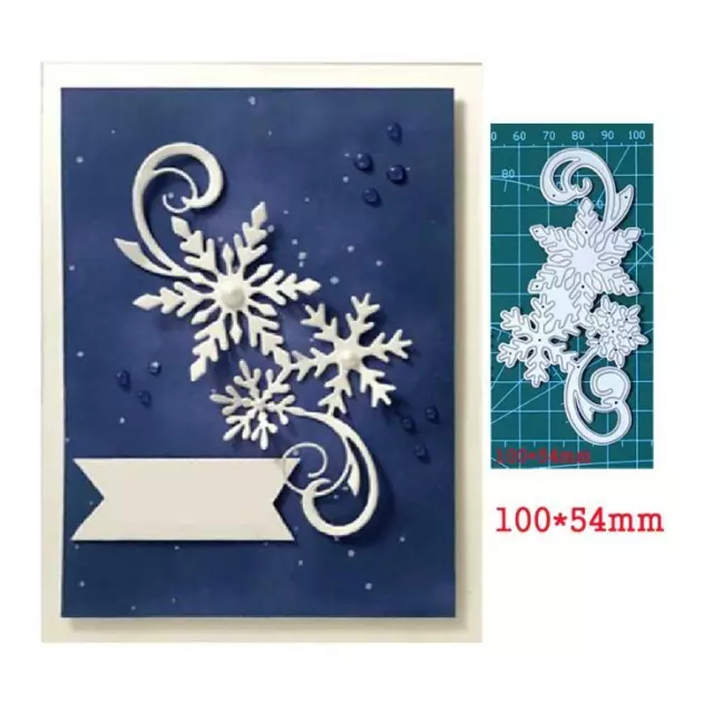 Troqueles de corte de metal de encaje lateral copo de nieve de Navidad álbum de recortes plantillas de grabado