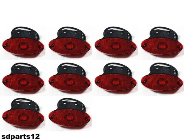 10x 24V LED -leuchten Position Hintere Rot Mit Halterungen Für Lkw Anhänger