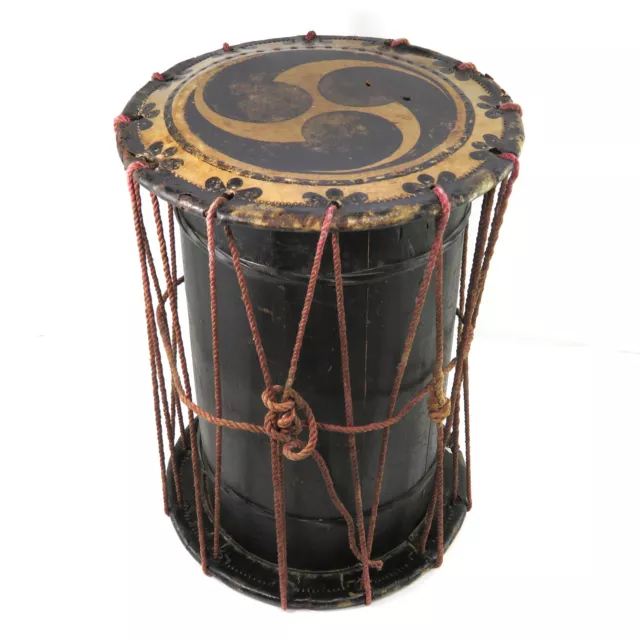 Antique 19th c. Japanese O Tsuzumi Taiko Noh Double Bucket Drum Music Instrument