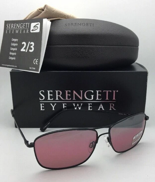 SERENGETI PHOTOCHROMIC Polarized Sunglasses CORLEONE 8417 Black Aviator w/Sedona